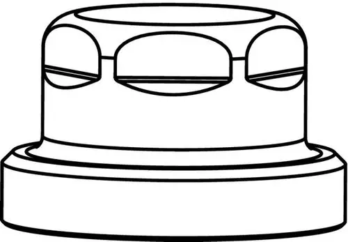 Metallverschlusskappe in zylindrischer Form mit zwei ovalen Öffnungen, hergestellt von IMI Hydronic Engineering.